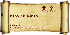 Mihalik Kinga névjegykártya